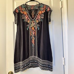 Johnny Was embroidered mini dress
